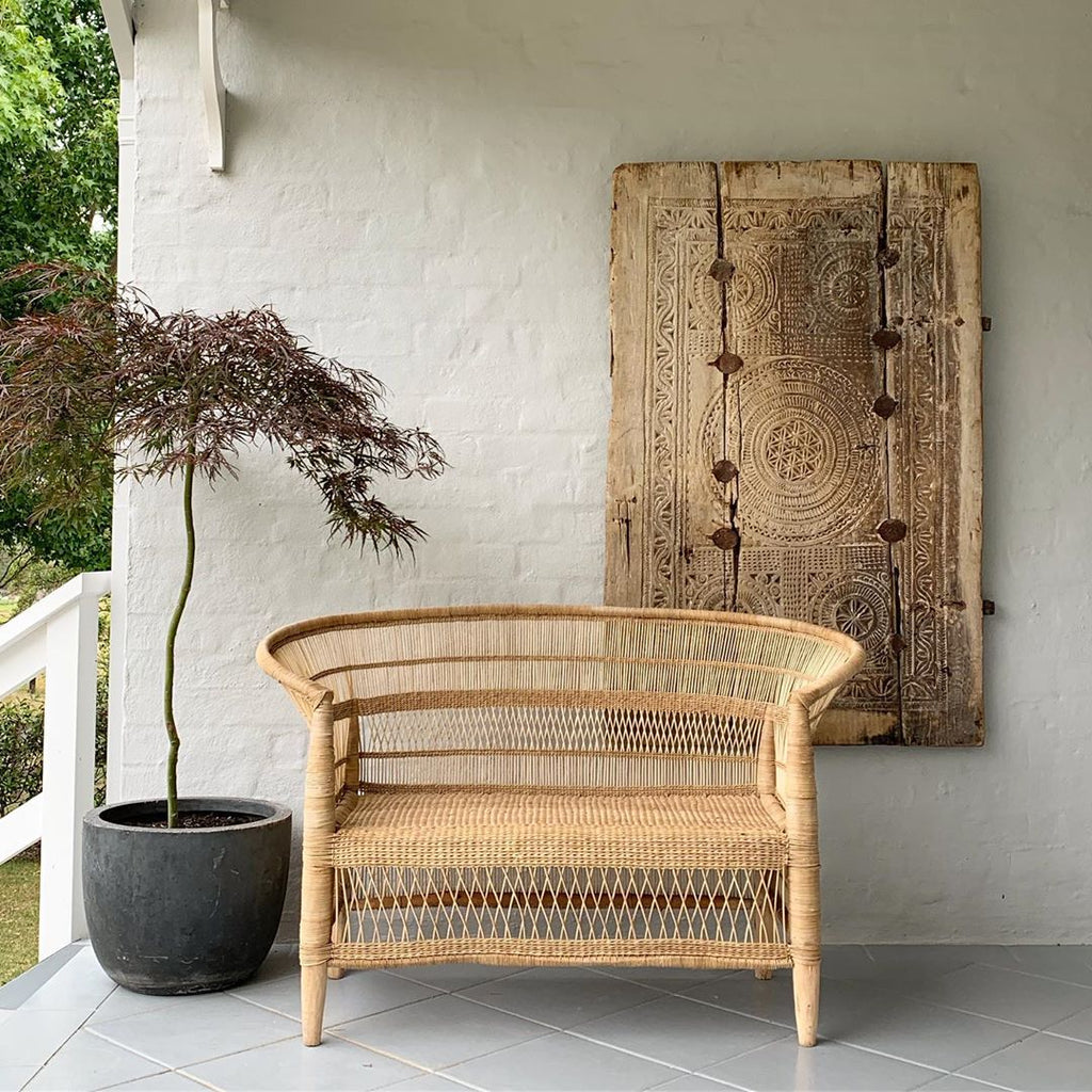 Two seater cane chair deals