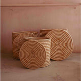 Woven rattan laundry baskets