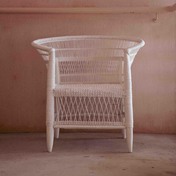 Dim Gray Malawi Chair - White