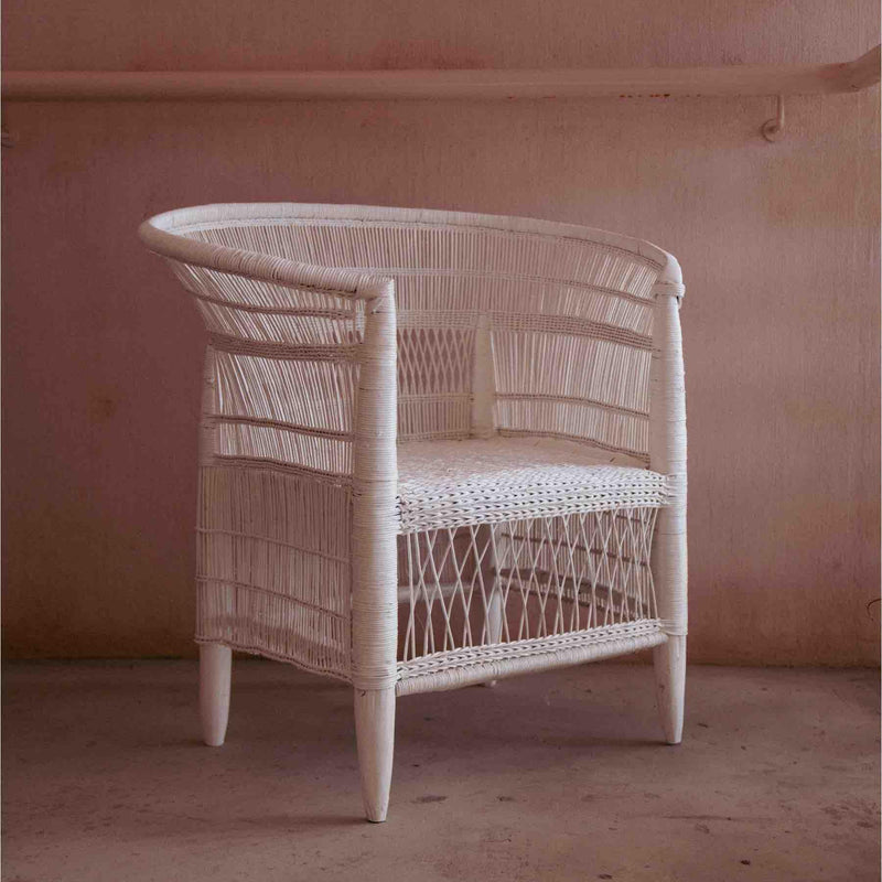 Dim Gray Malawi Chair - White